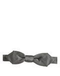 Dolce & Gabbana Men Gray 100% Silk Adjustable Neck Papillon Bow Tie