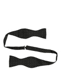 Dolce & Gabbana Black White Polka Dot Adjustable Neck Papillon Bow Tie