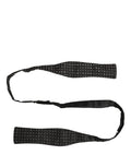 Dolce & Gabbana Dark Gray White Polka Dot Adjustable Neck Papillon Bow Tie