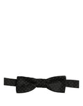 Dolce & Gabbana Black Diamond Pattern Adjustable Neck Papillon Bow Tie