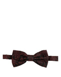 Dolce & Gabbana Men Maroon Floral Silk Adjustable Neck Bow Tie