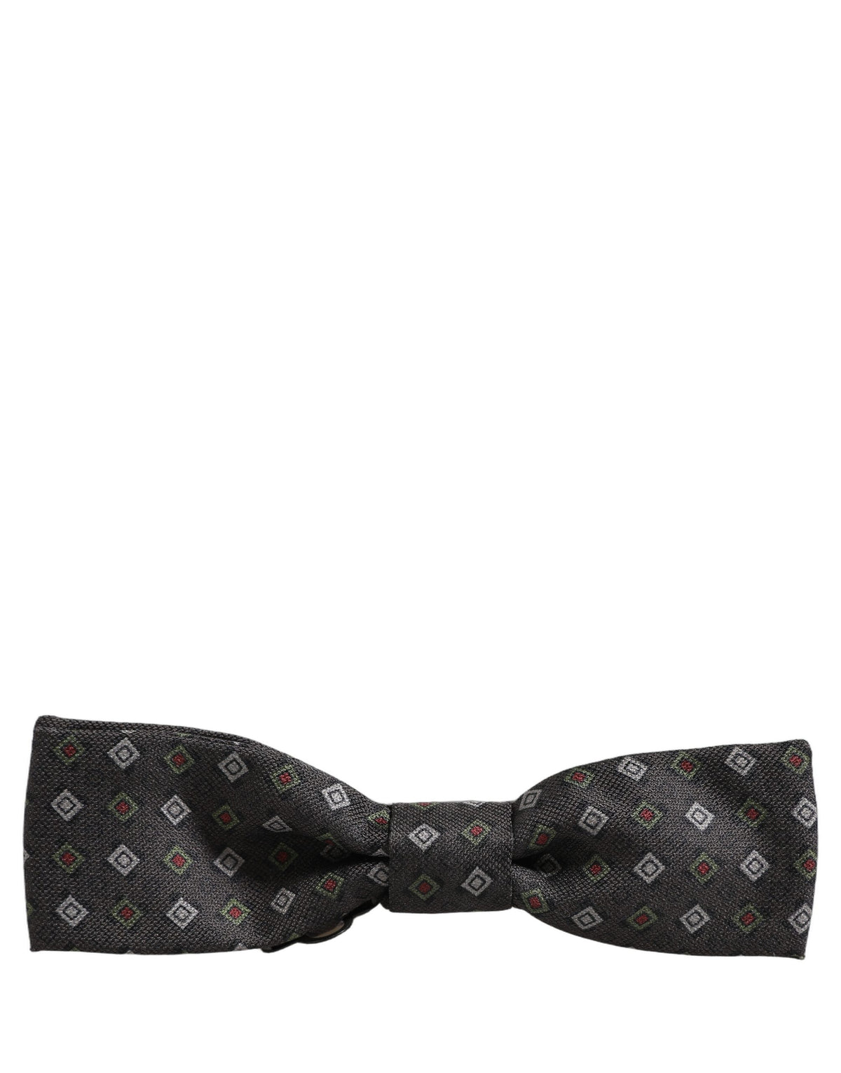 Dolce & Gabbana Men Dark Gray Geometric Adjustable Bow Tie