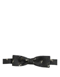 Dolce & Gabbana Men Black Floral Silk Adjustable Neck Papillon Bow Tie