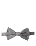 Dolce & Gabbana Men Gray 100% Silk Adjustable Neck Papillon Bow Tie