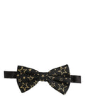 Dolce & Gabbana Men Black Star 100% Silk Adjustable Neck Papillon Bow Tie
