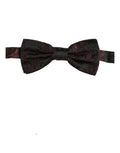 Dolce & Gabbana Burgundy Paisley Silk Adjustable Neck Papillon Bow Tie
