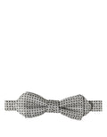 Dolce & Gabbana Men Silver Black Polka Dot Adjustable Neck Papillon Bow Tie