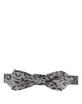 Dolce & Gabbana Men Gray Abstract Silk Adjustable Neck Papillon Bow Tie