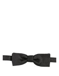 Dolce & Gabbana Black White Polka Dot Adjustable Neck Papillon Bow Tie