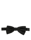 Dolce & Gabbana Men Dark Gray Paisley Silk Adjustable Neck Papillon Bow Tie