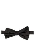 Dolce & Gabbana Men Black 100% Silk Adjustable Neck Papillon Bow Tie
