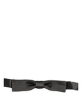 Dolce & Gabbana Men Dark Gray 100% Silk Adjustable Neck Papillon Bow Tie
