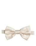 Dolce & Gabbana Men White 100% Silk Adjustable Neck Papillon Bow Tie
