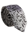 Dolce & Gabbana Men Gray Leaf Pattern Silk Adjustable Tied Necktie Tie