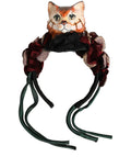 Dolce & Gabbana Multicolor Velvet Bengal Cat Silk Headwear Headband