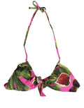 Dolce & Gabbana Fuchsia Pink Fig Print Beachwear Bikini Top