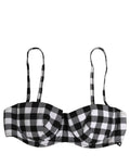 Dolce & Gabbana Black White Gingham Check Beachwear Bikini Top