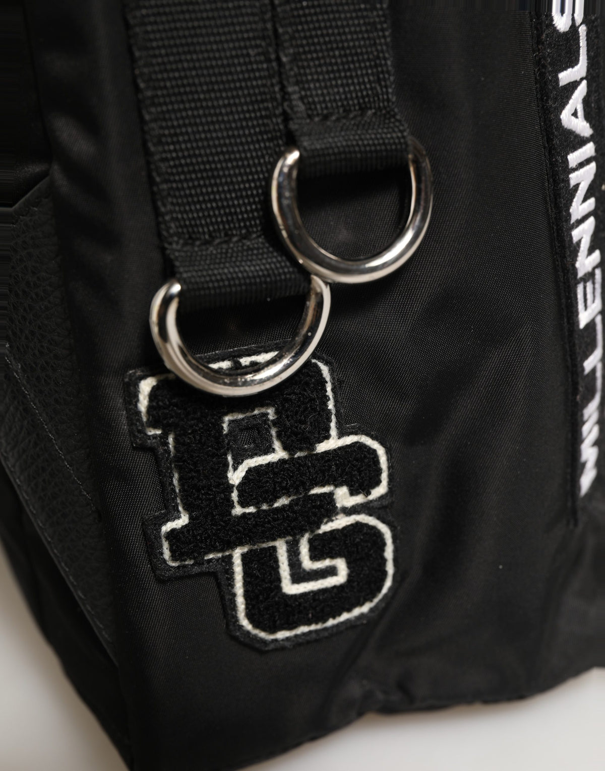Dolce & Gabbana Men Black #DG LOVE Logo Patches Nylon Backpack Bag