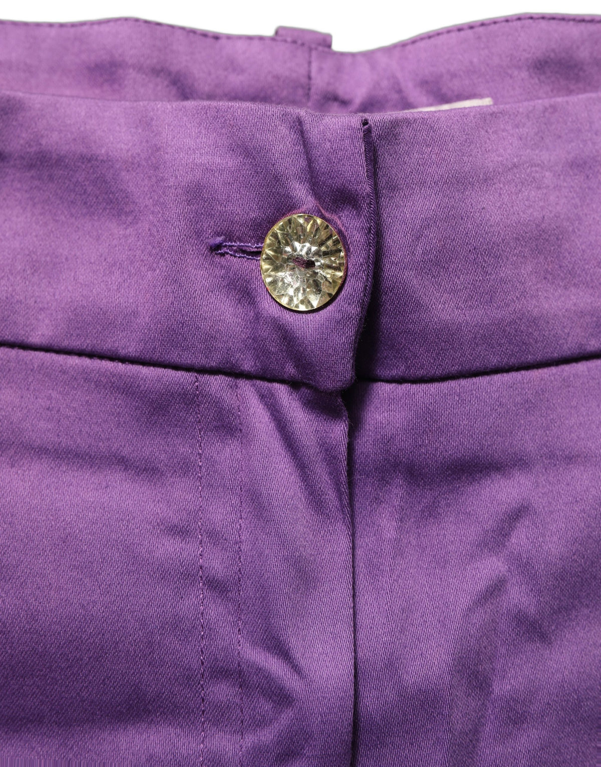 BENCIVENGA Violet Cotton Stretch High Waist Cropped Trouser Pants