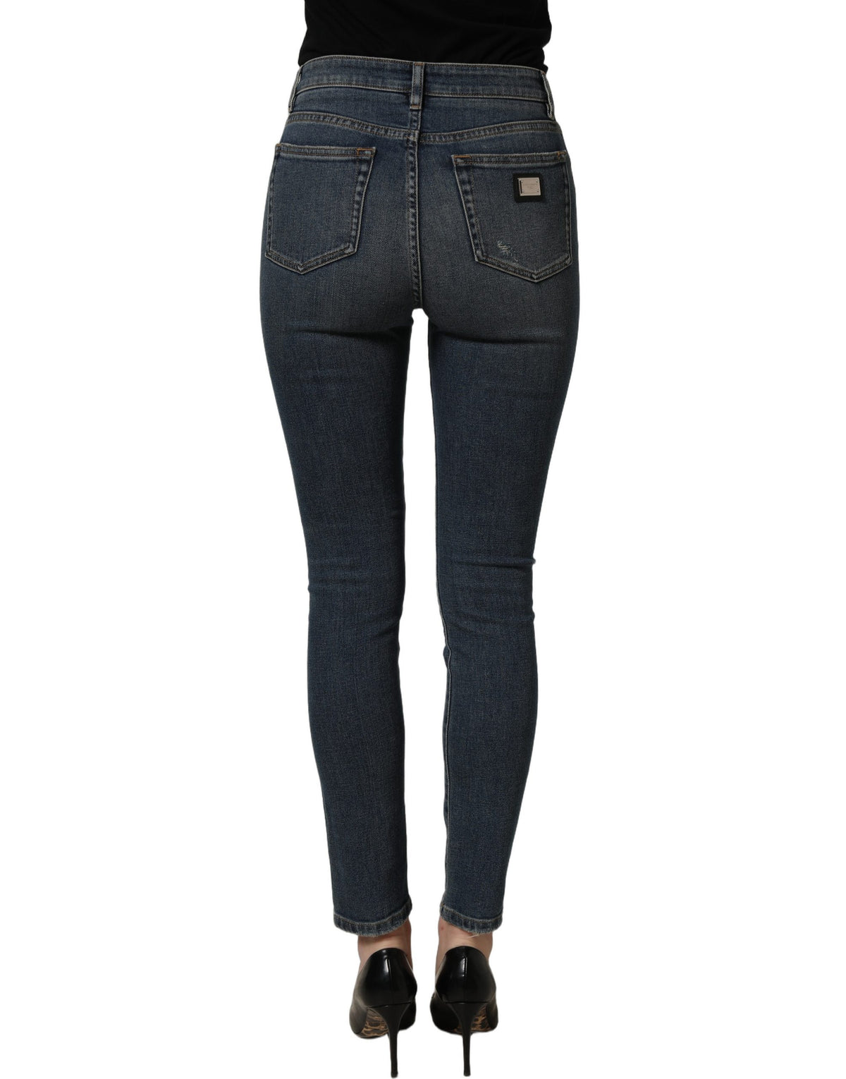 Dolce & Gabbana Blue Cotton Stretch Skinny Denim Trouser Jeans