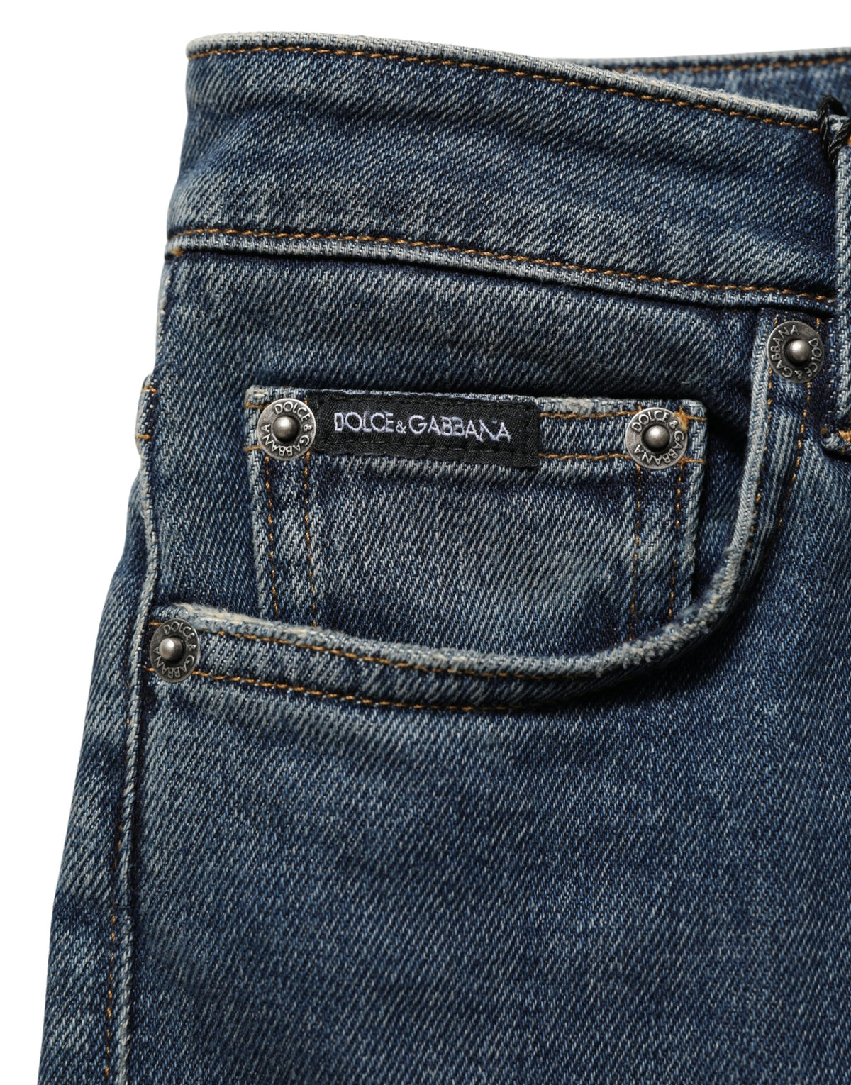 Dolce & Gabbana Blue Cotton Stretch Skinny Denim Trouser Jeans