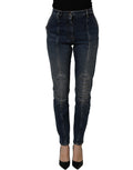 Dolce & Gabbana Dark Blue Cotton Stretch Skinny Denim Jeans