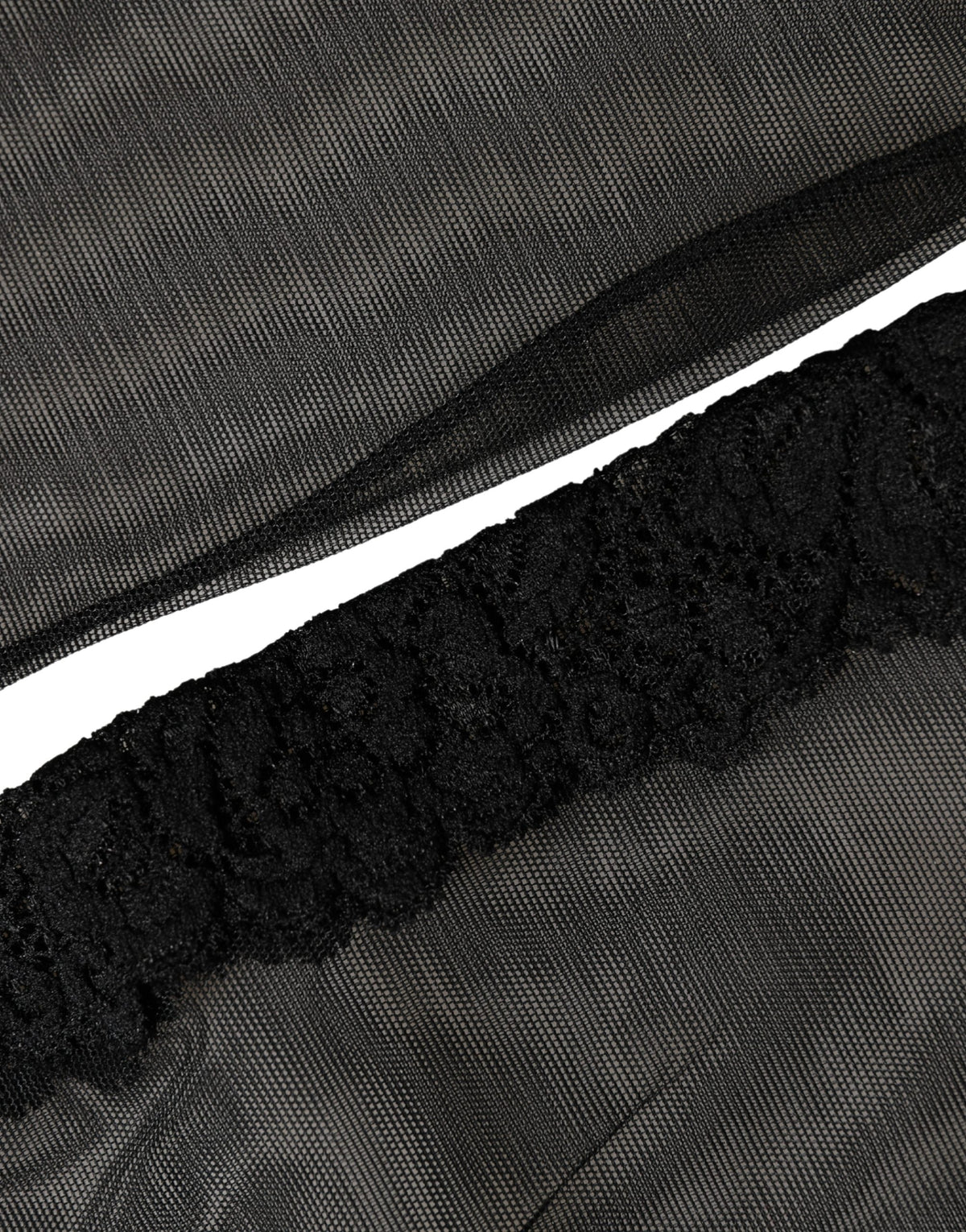 Dolce & Gabbana Black Nylon Mesh Sheer Calf Long Accessory Socks