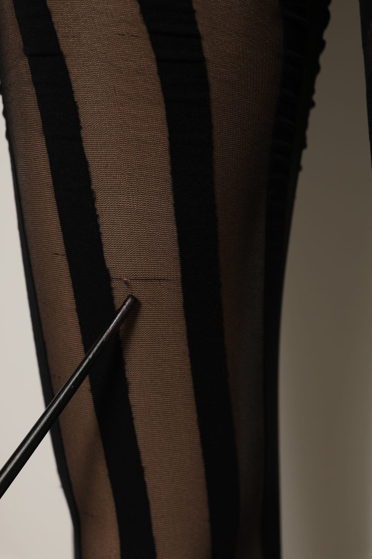 Dolce & Gabbana Black Nylon Stripes Tights Stockings Pantyhose Socks