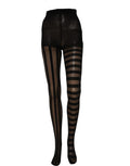 Dolce & Gabbana Black Stripes Tights Stockings Pantyhose Socks