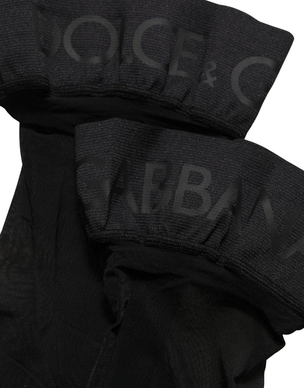 Dolce & Gabbana Black Nylon Logo Calf Long Women Accessory Socks