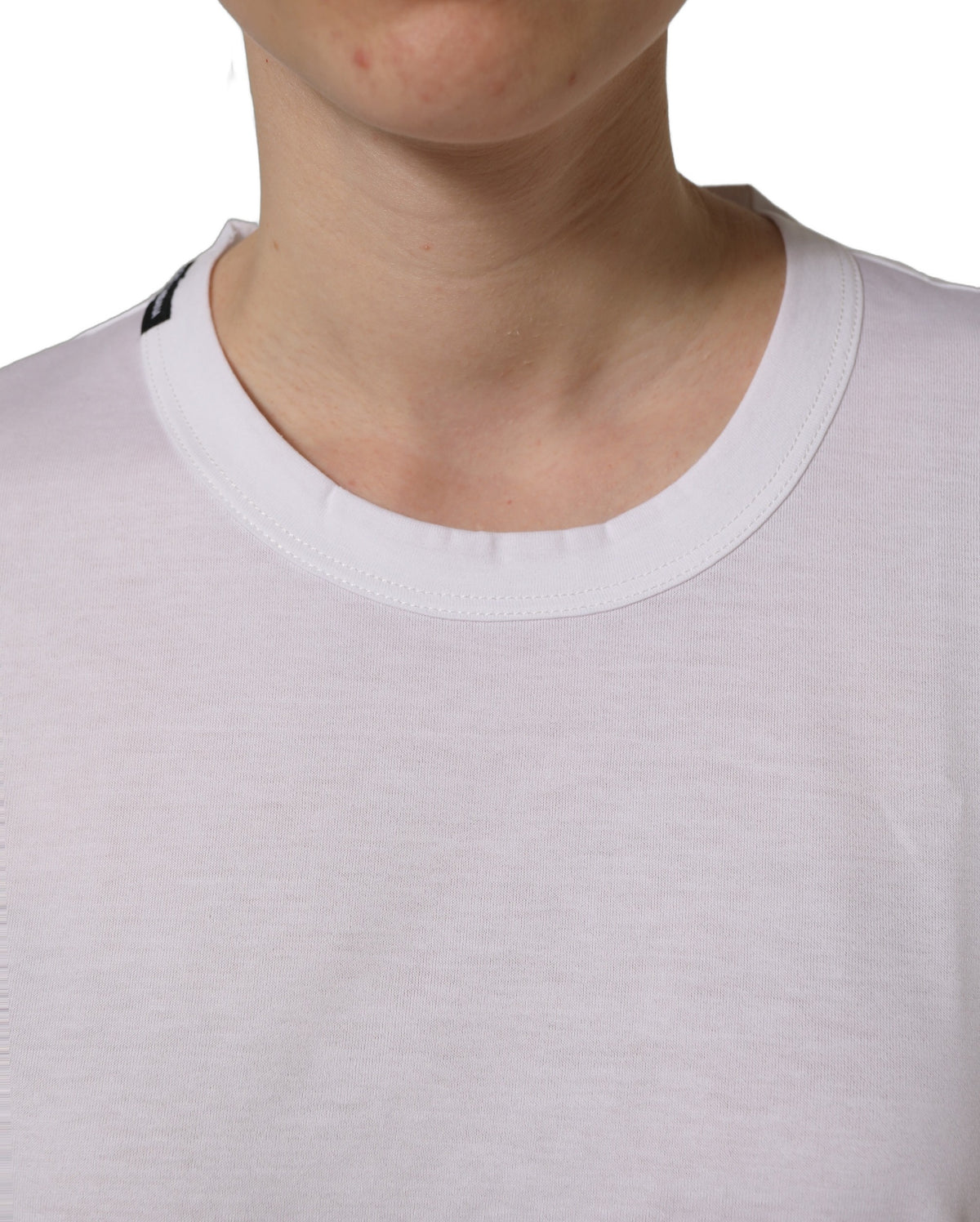 Dolce & Gabbana White Cotton Crew Neck Short Sleeves T-shirt