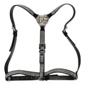 Dolce & Gabbana Black Leather Rhinestones Embellished Men Suspender