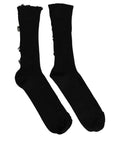 Dolce & Gabbana Black Cotton Distressed Mid Calf Accessory Socks