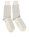 Dolce & Gabbana Off White Cotton Polka Dot Mid Calf Accessory Socks