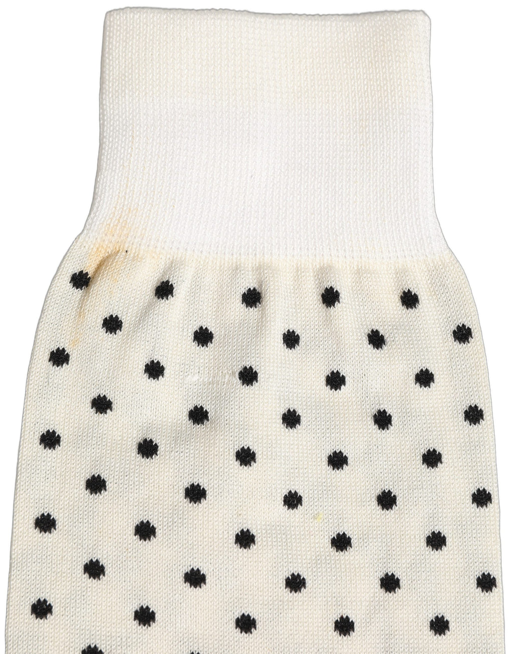 Dolce & Gabbana Off White Cotton Polka Dot Mid Calf Accessory Socks