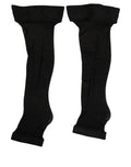 Dolce & Gabbana Black Nylon Logo Calf Long Women Accessory Socks