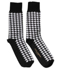 Dolce & Gabbana Black White Houndstooth Mid Calf Accessory Socks