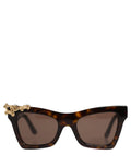 Dolce & Gabbana Brown DG4434 Accent Havana Acetate Frame Sunglasses