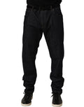 Dolce & Gabbana Dark Gray Cotton Slim Fit Men Denim Jeans
