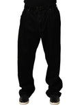 Dolce & Gabbana Black Cotton Relaxed Wide Leg Men Denim Jeans