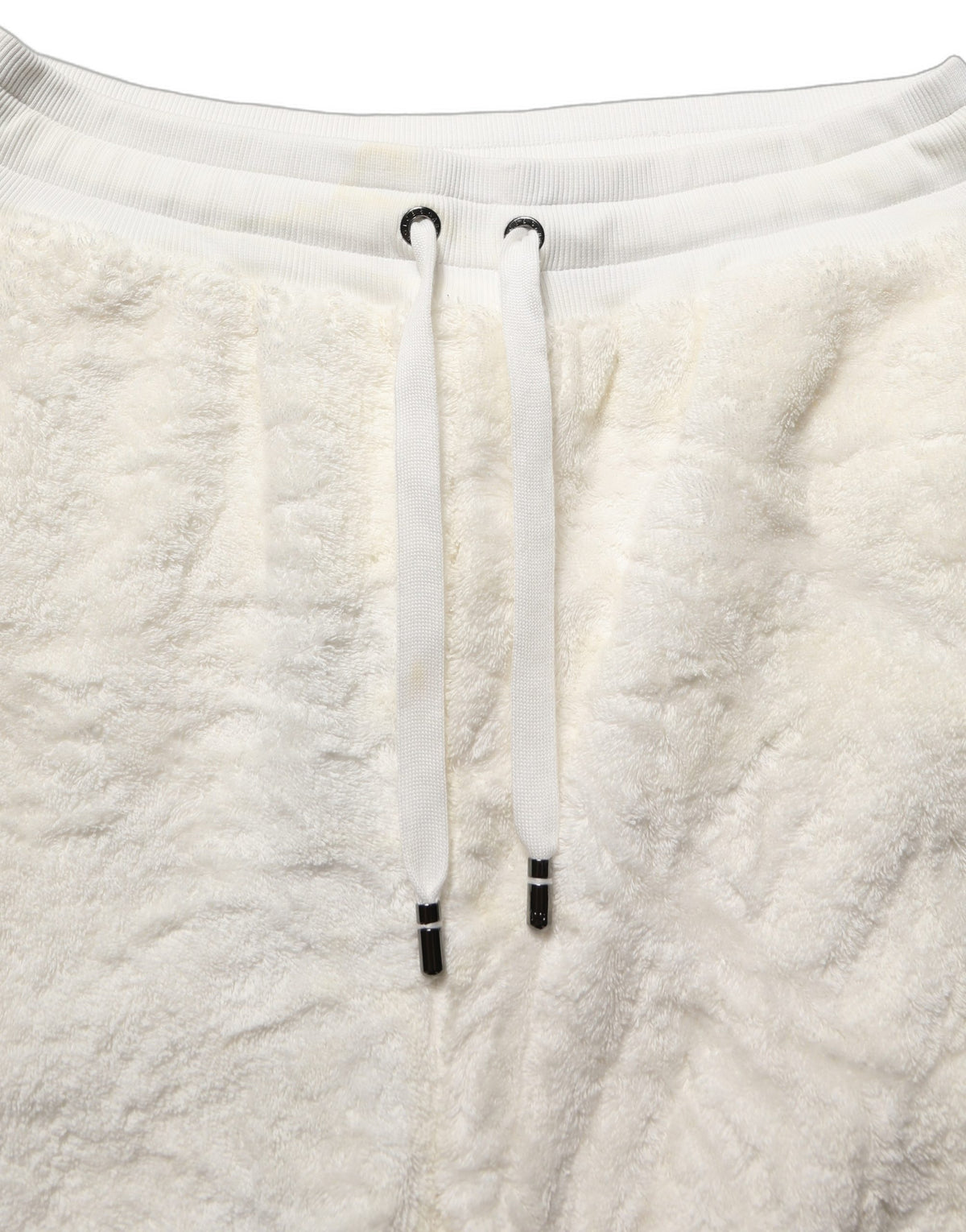 Dolce & Gabbana Off White Terry Cotton Plush Men Jogger Pants