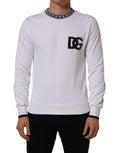 Dolce & Gabbana White Cotton Crew Neck Sweatshirt Sweater