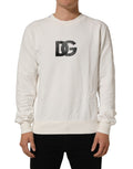 Dolce & Gabbana White Cotton Crew Neck Men Sweatshirt Sweater