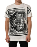 Dolce & Gabbana White Bandana Print Cotton Crew Neck T-shirt
