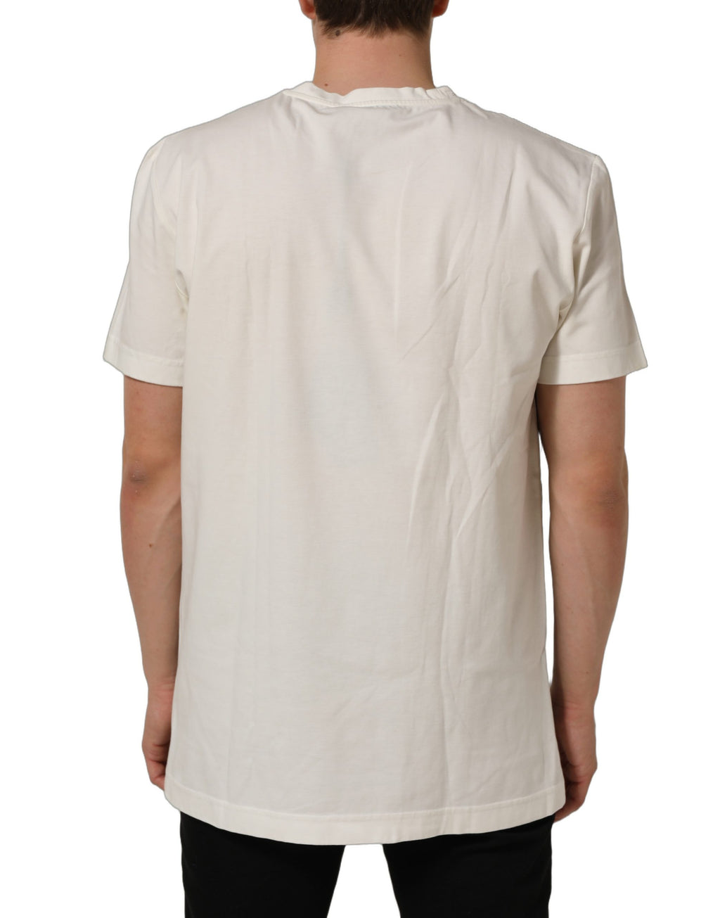 Dolce & Gabbana White Bandana Print Cotton Crew Neck T-shirt
