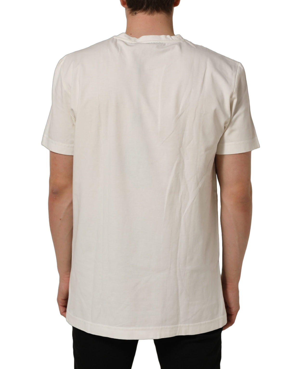 Dolce & Gabbana White Bandana Print Cotton Crew Neck T-shirt