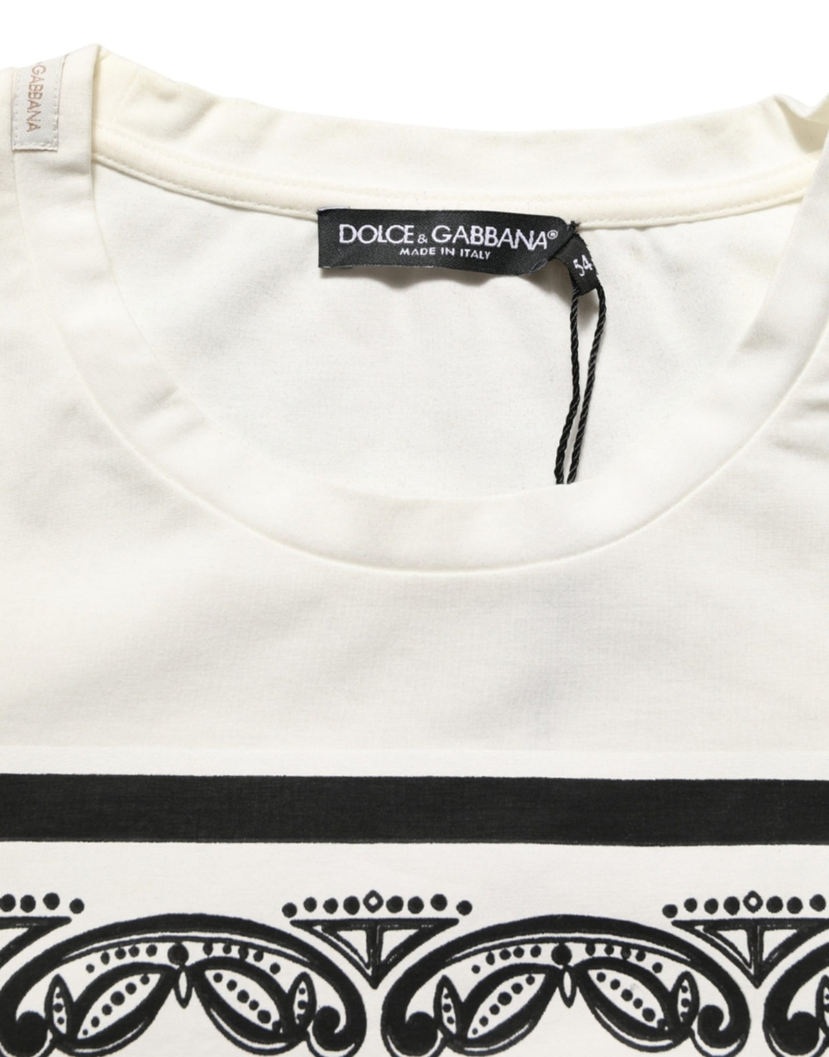Dolce & Gabbana White Bandana Print Cotton Crew Neck T-shirt