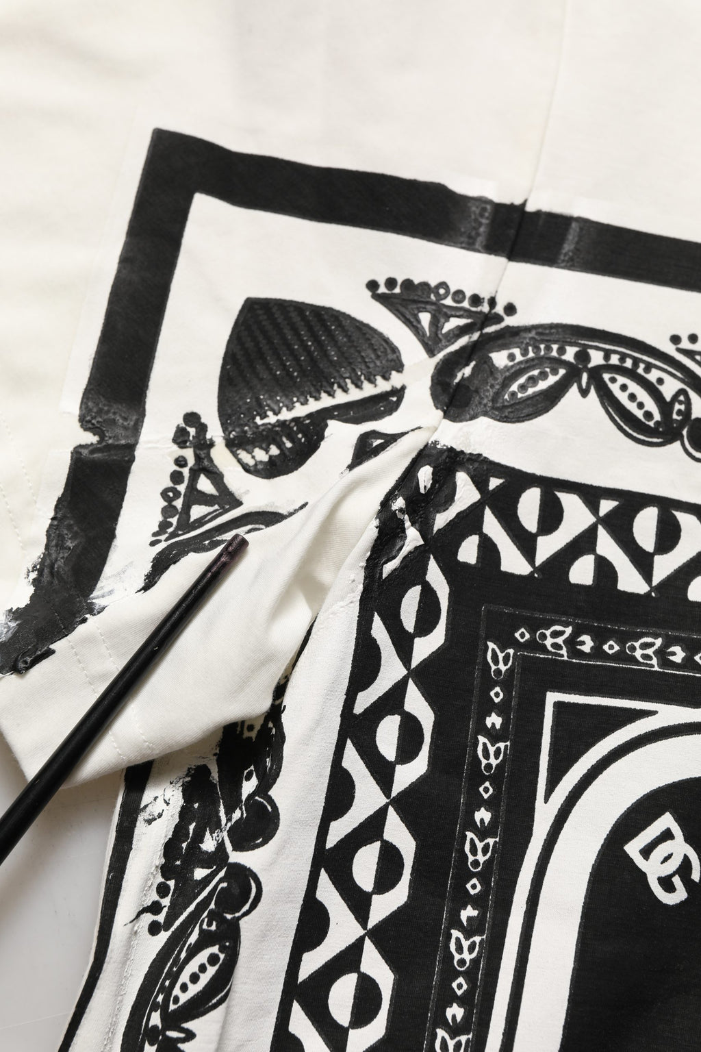 Dolce & Gabbana White Bandana Print Cotton Crew Neck T-shirt