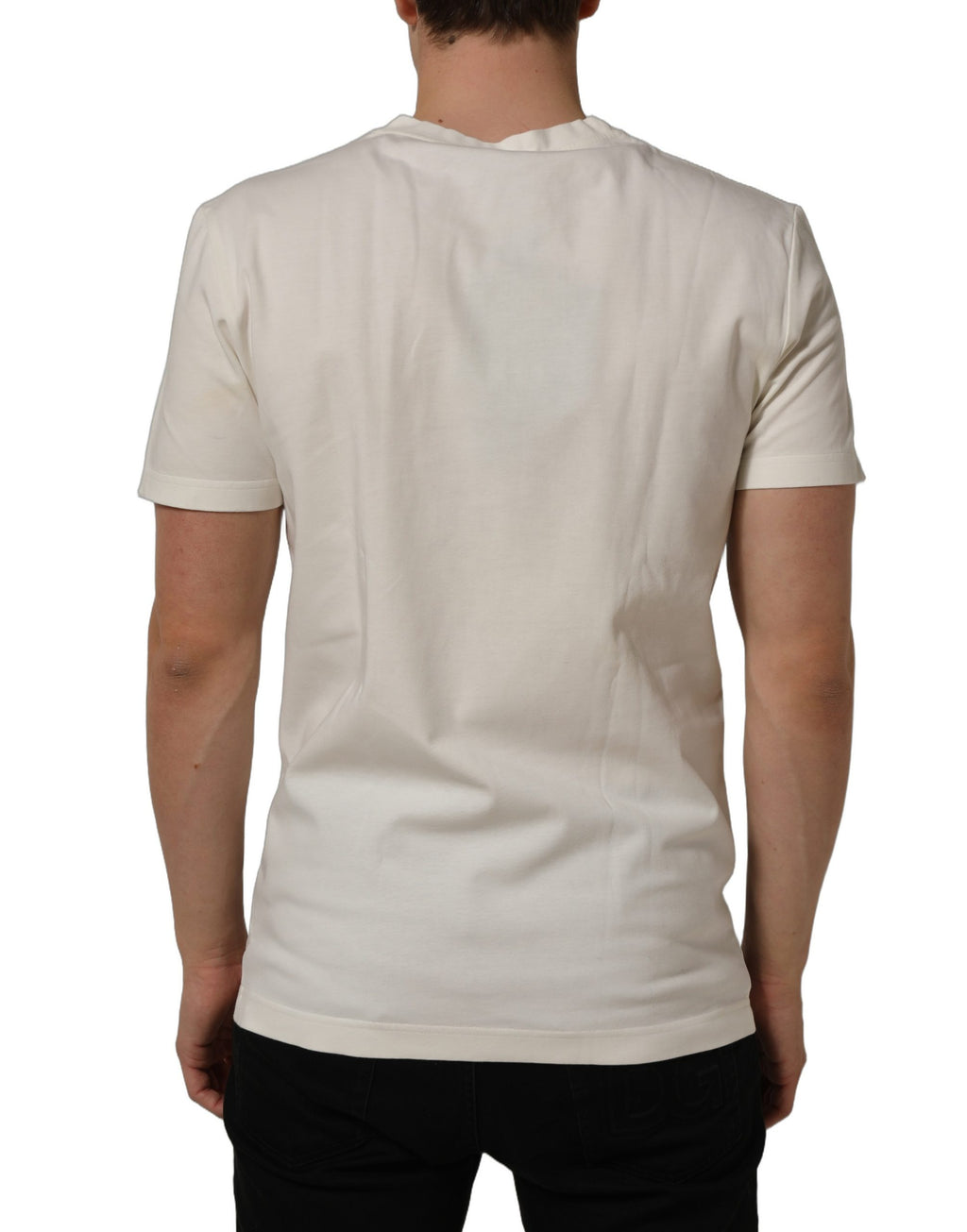 Dolce & Gabbana White Bandana Print Cotton Crew Neck T-shirt