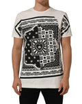 Dolce & Gabbana White Bandana Print Cotton Crew Neck T-shirt
